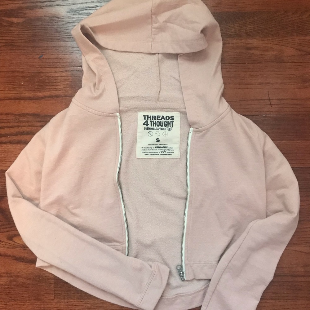 Threads for thought dusty pink cropped sweatshirt